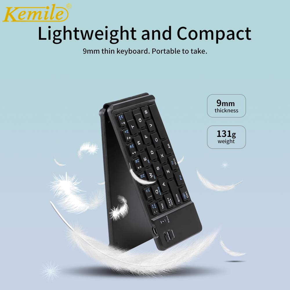 Kemile Geschäfts Falten Bluetooth Tastatur BT Drahtlose Faltende Tastatur für iPad IOS/Android/Fenster Tablette Russisch Spanisch Arabisch