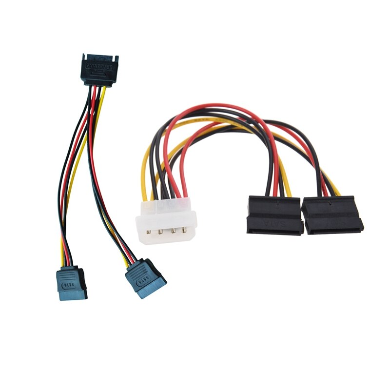 1Stck 2-Hafen SATA Splitter Energie Kabel (2X12-Stift) & 1Stck 6in SATA Energie Y Splitter Energie Kabel-M/F