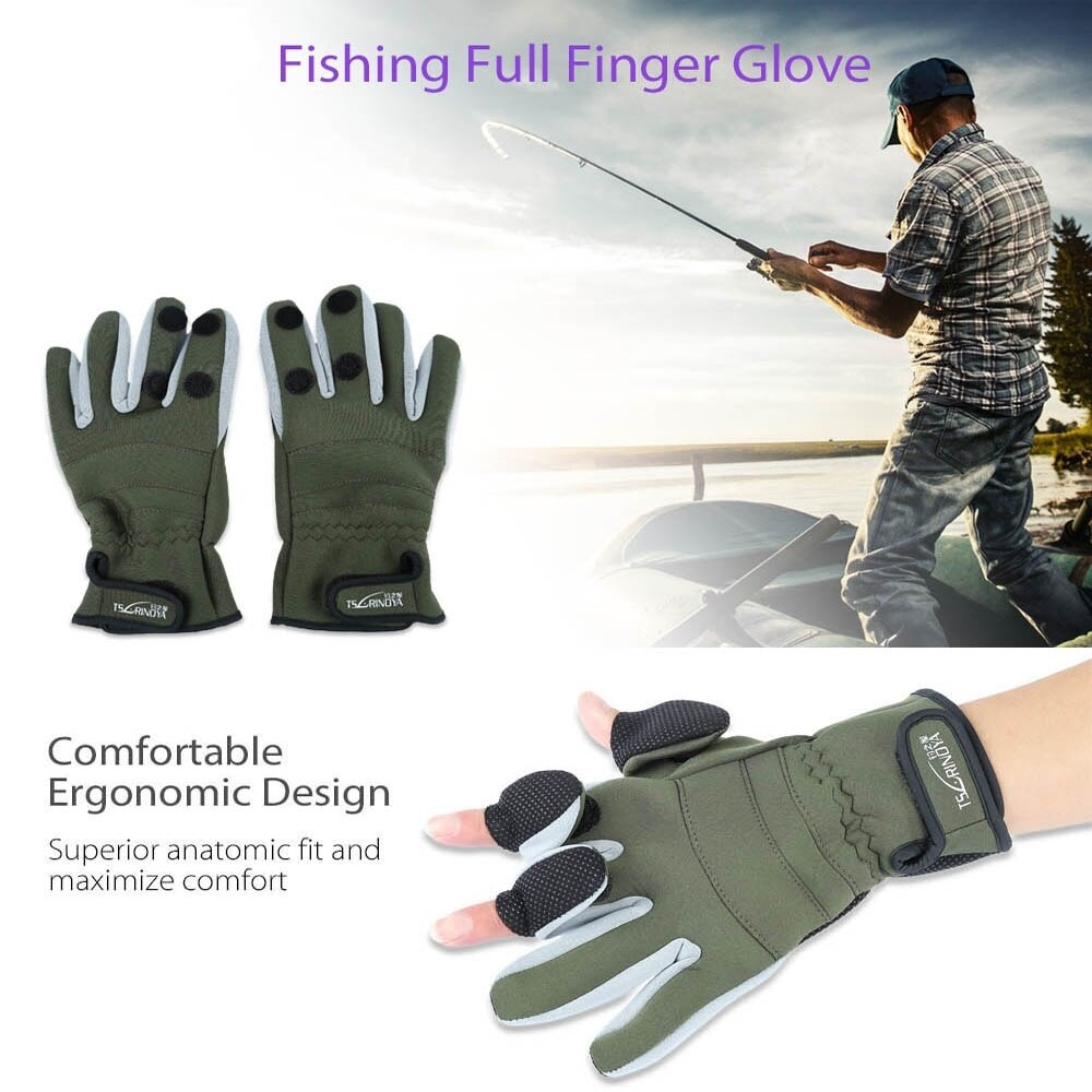Warme Angeln Handschuhe Volle Finger Atmungsaktive Leder Fitness Karpfen Angeln Zubehör Winter Angeln Handschuhe