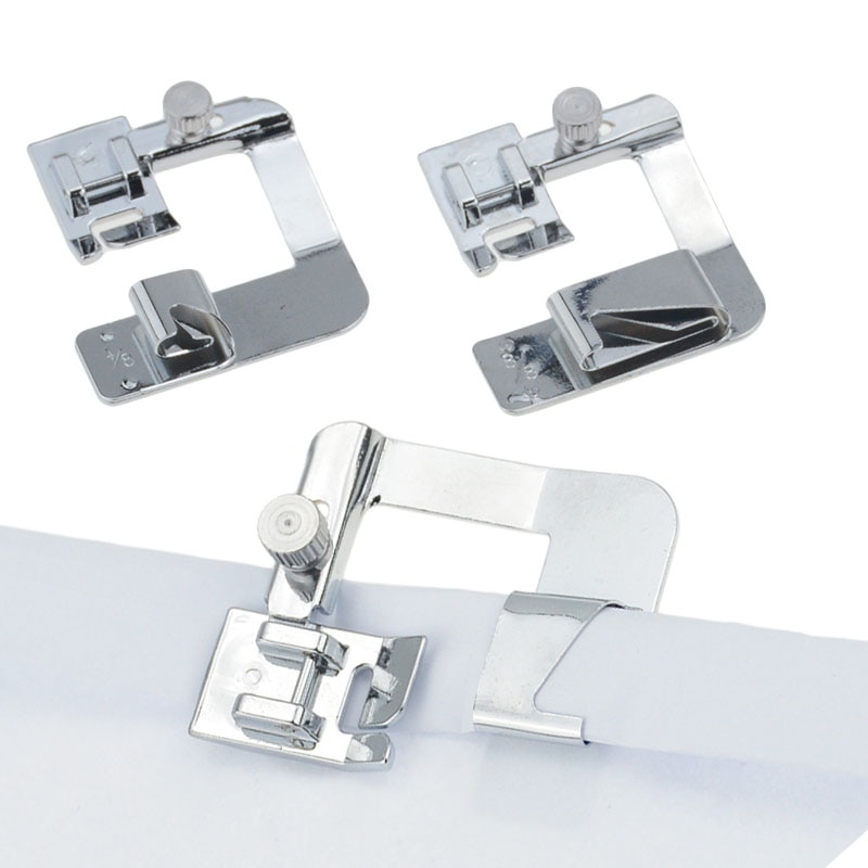 1pc 4/8 Rand-rollen Und Fuß-Pressen Inländische Nähmaschine Fuß Presser Gerollt Rand Füße einstellen 13 /19/25mm