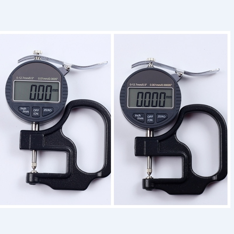 Syntek 0-10mm Elektronische Digitale Dicke Messgerät 0,001mm/0,01mm Runde Kopf Mikron Dicke Anzeige Meter objektiv LCD Mikrometer