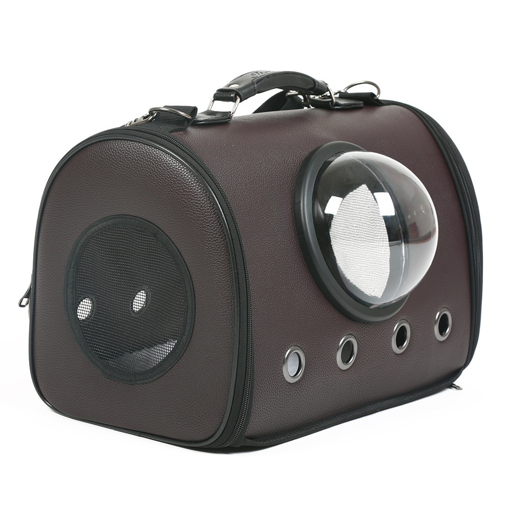 Faltbare PU Reisetasche Haustier Haustier Katze Hund Träger 360 Grad Raum Kapsel welpen Träger Schulter Taschen draussen Einkaufen Haustier tasche