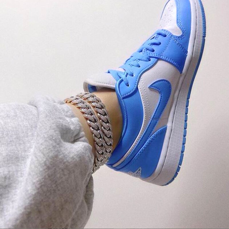 neue vereist aus Bling Bling Kubanischen Verknüpfung 12mm Miami Fußkettchen 2 Reihe Voll Zirkon Hüfte hüpfen Bein Fußkettchen Frauen Schmuck Party