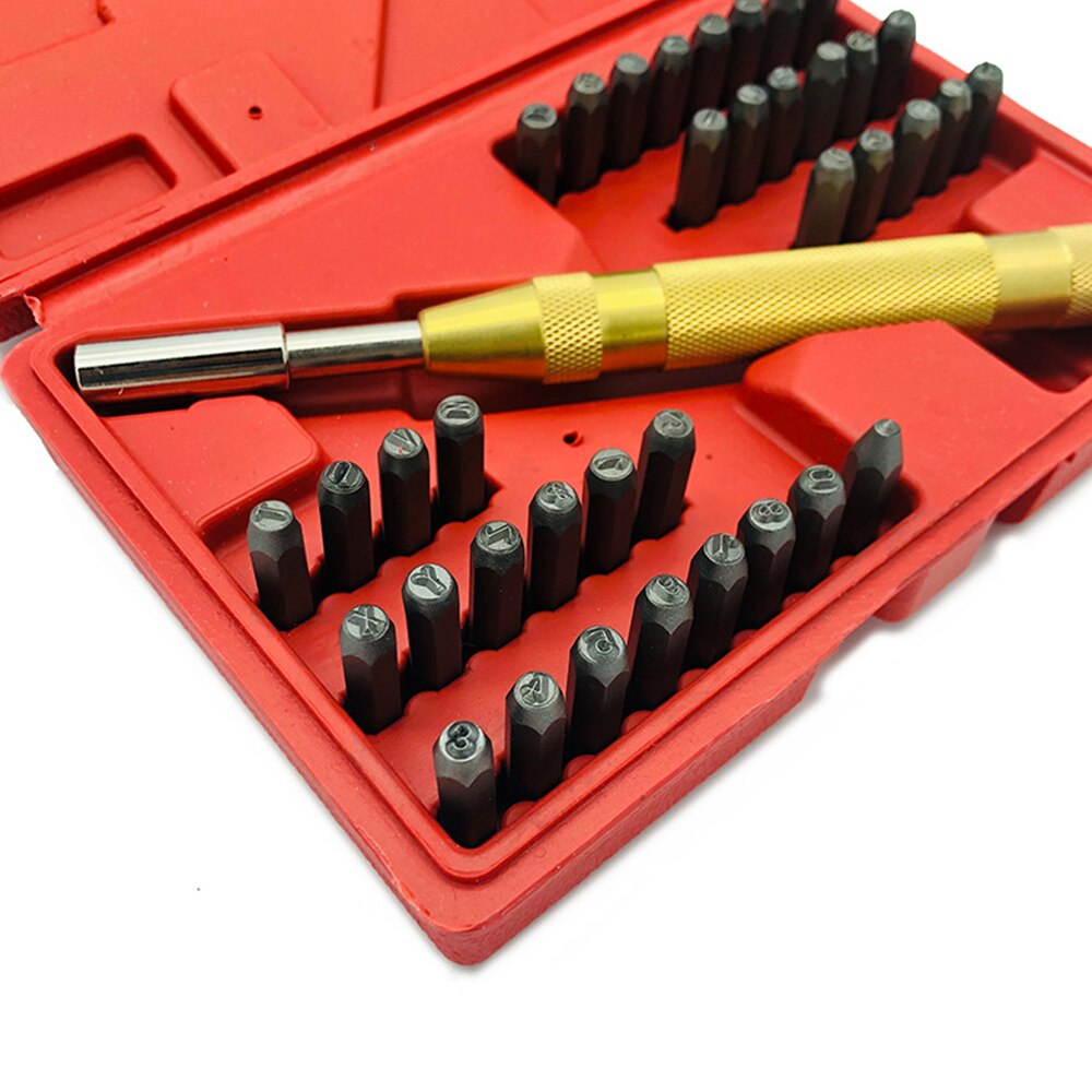 38 stücke Automatische knapp Anzahl Leder Stanzen schlagen Metall Leder Metall schlagen Impressum Sterben einstellen Werkzeug Bausatz Leder DIY Werkzeuge