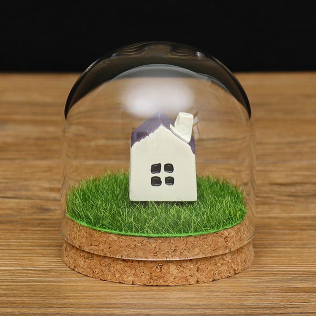 Glas Cloche Kuppel Glocke Glas Anzeige Stand Kuppel Abdeckung Terrarium Flasche mit Holz Basis, 3 Größen