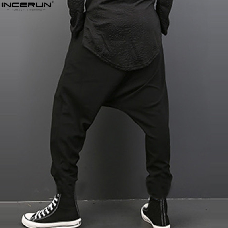 Harem Hosen Männer ausgebeult Jogger Hosen Männer Lässig Gabelung verlieren Harem Jogginghose Streetwear Punk Stil Hosen