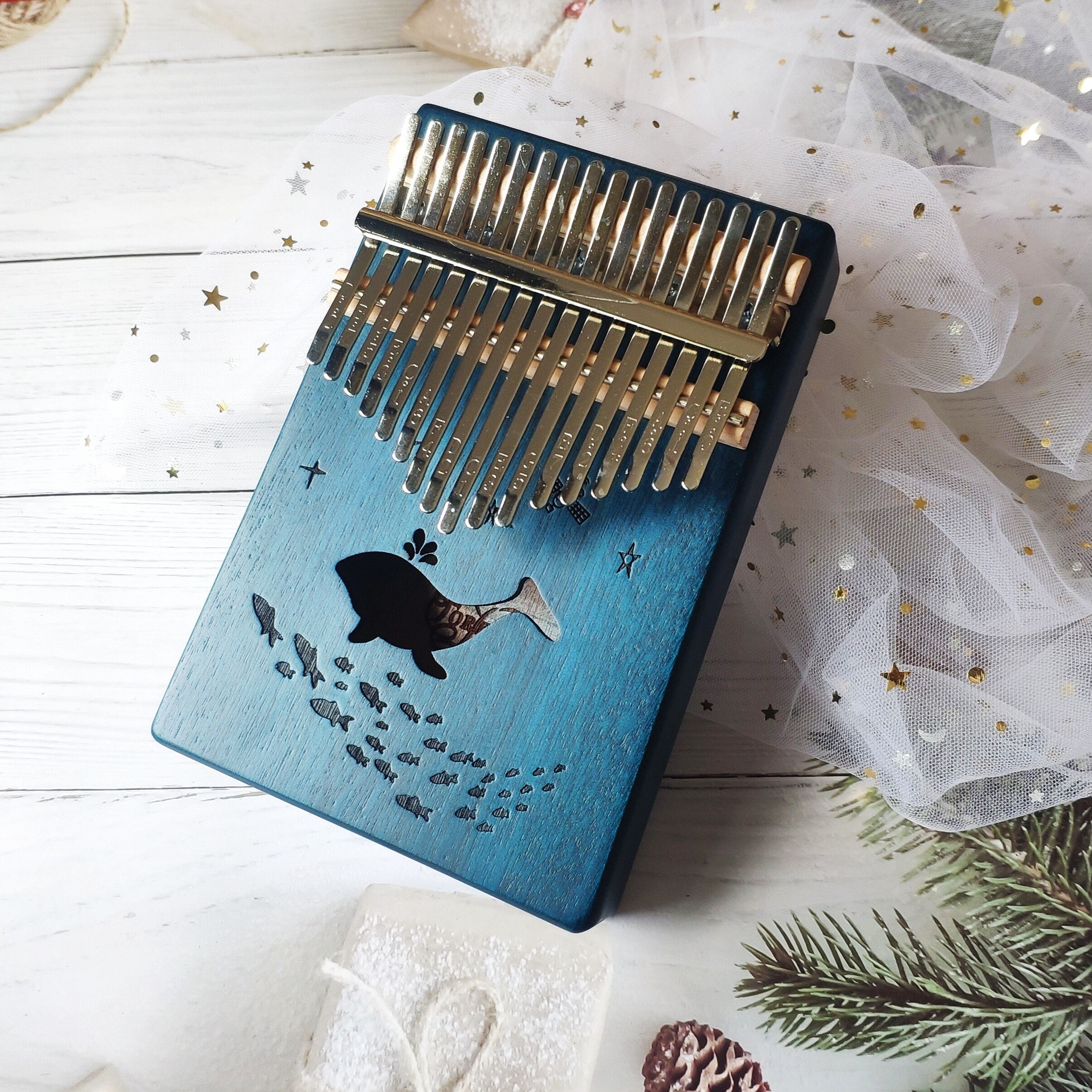 Kalimba 17 Schlüssel Daumen Klavier Holz Mahagoni Akazie Holz Körper Musical Instrumente Kalimba Klavier Kreative Musik Kasten