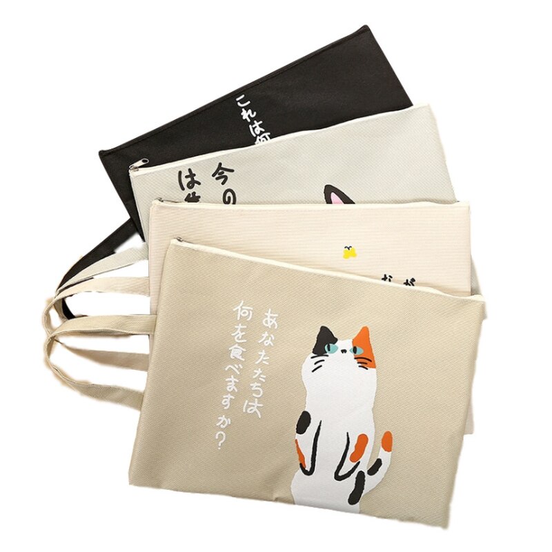 Kawaii A4 Dokument Tasche Katze Ordner Tasche Nette Kawaii Große Kapazität Oxford Tuch Dokumente Ordner für Studenten