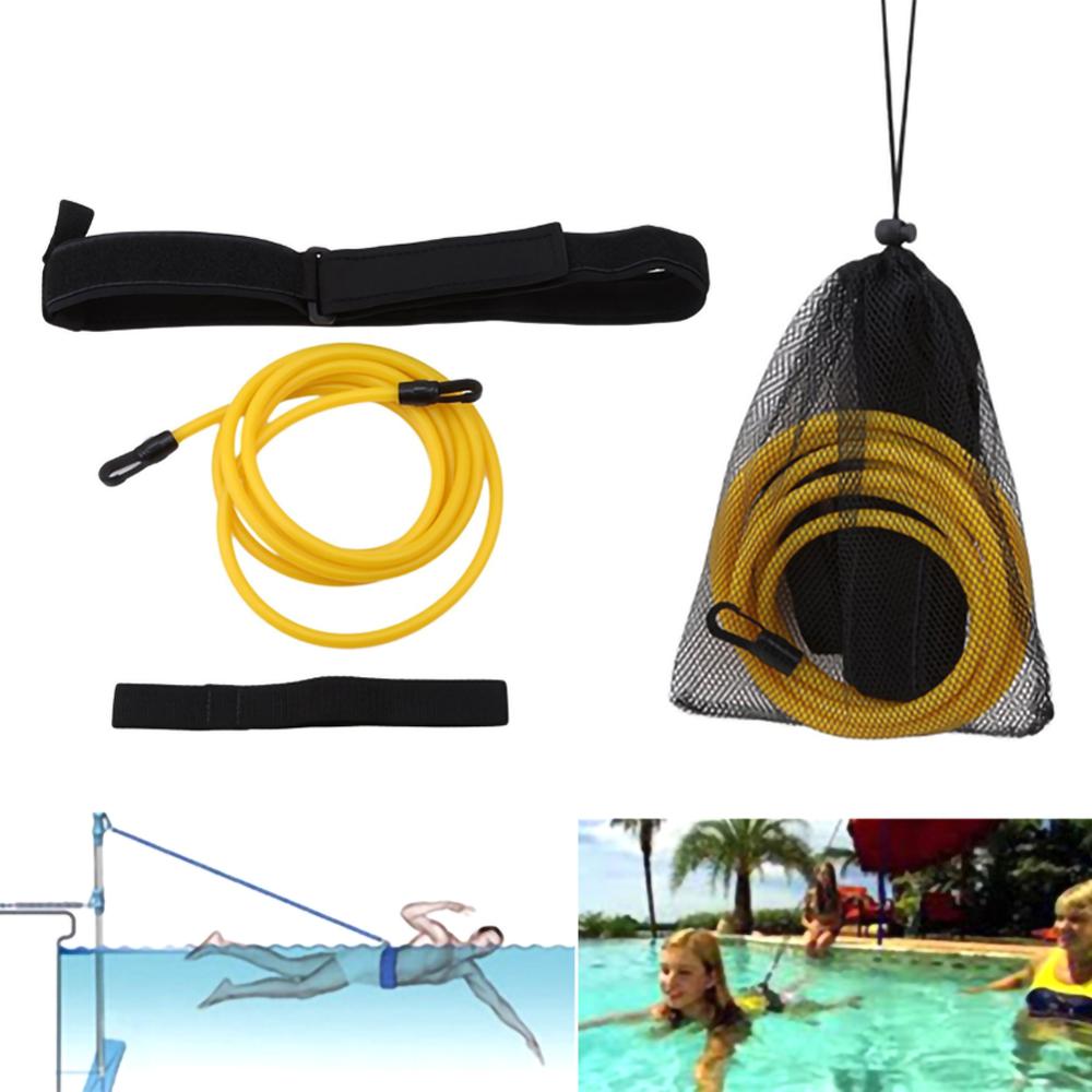 2M/4M Schwimmen Ausbildung Gürtel Wasser Trainer Traktion Gürtel Einstellbare Fuß Schnalle Schwimmen Schwimmbad Bungee Sicherheit Widerstand gürtel