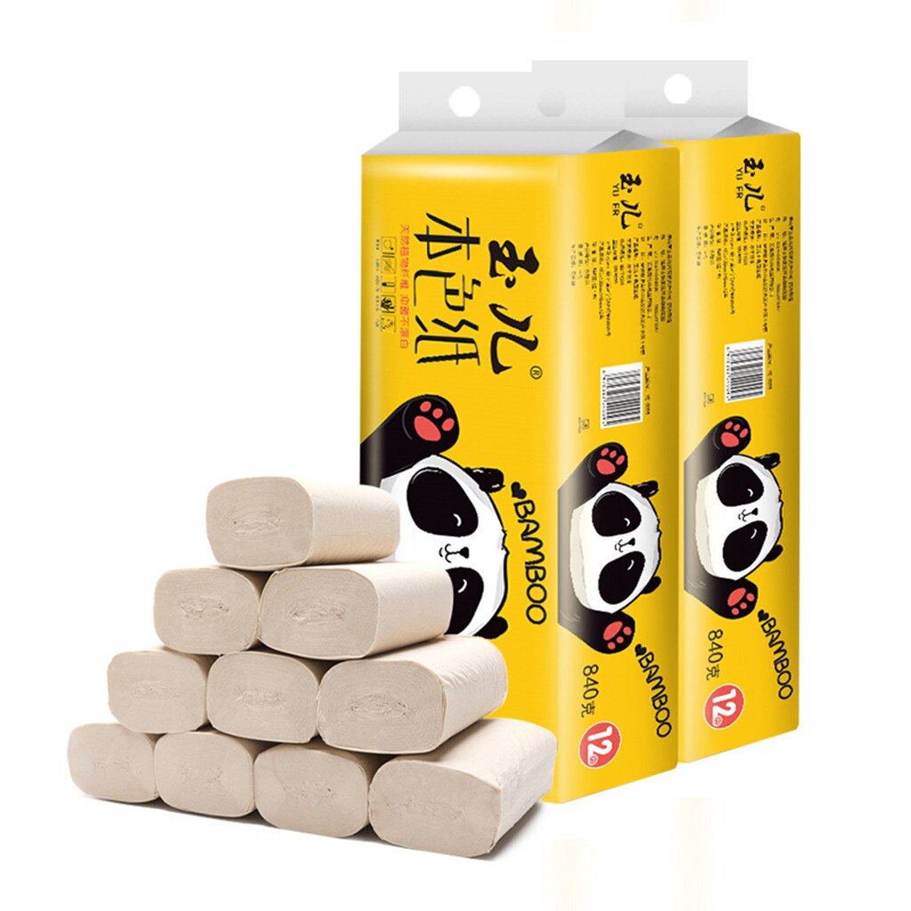 12PC Papier Handtücher Weich Wc Papier Haushalts Papier Rolle Seidenpapier wc papier rollen Pack rollen papier D401