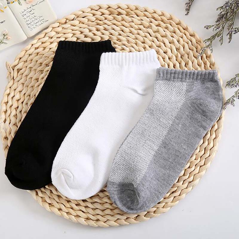 1 Pack Männer Sport Socken Einfarbig Atmungs Stiefel Socken Komfortable Knöchel Socken Weiß Schwarz Grau