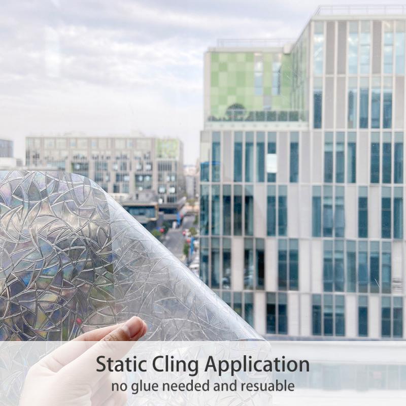 Getönte 3D Kein Kleber Statische Dekorative Privatsphäbetreffend Fenster Regenbogen Filme für Glasmalerei Selbst-Klebstoff Film Anti UV Glas aufkleber