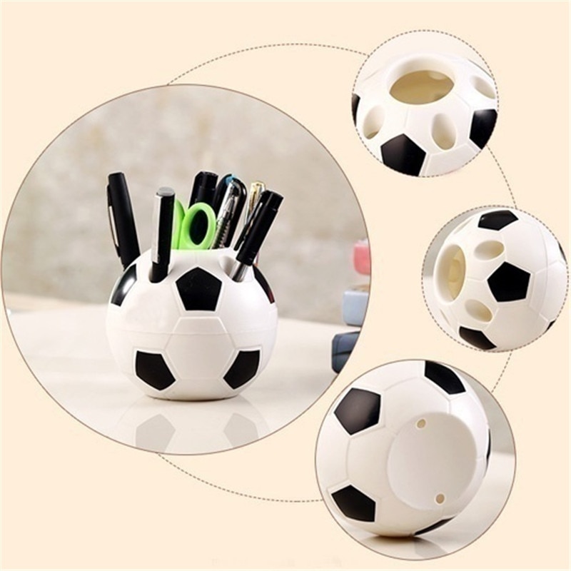 1Stck FußBall Geformt Zahnbürste Halfter Bleistift/stift Halfter machen-hoch Pinsel Gestell Halfter Schreibtisch Dekor Team Sport