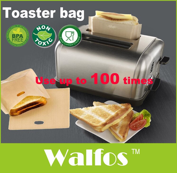 WALFOS 3 stück 16*16,5 CM Hitzebeständig Nicht Stock Toast Brot Taschen Brot Grill Mikrowelle Taschen Wiederverwendbare Toaster taschen