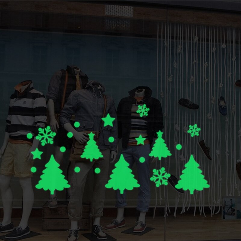 Weihnachten leuchtend Weihnachten Baum Schneeflocke Zauberstab Aufkleber Wohnzimmer Schlafzimmer Kinderzimmer Dekorative Zauberstab Aufkleber
