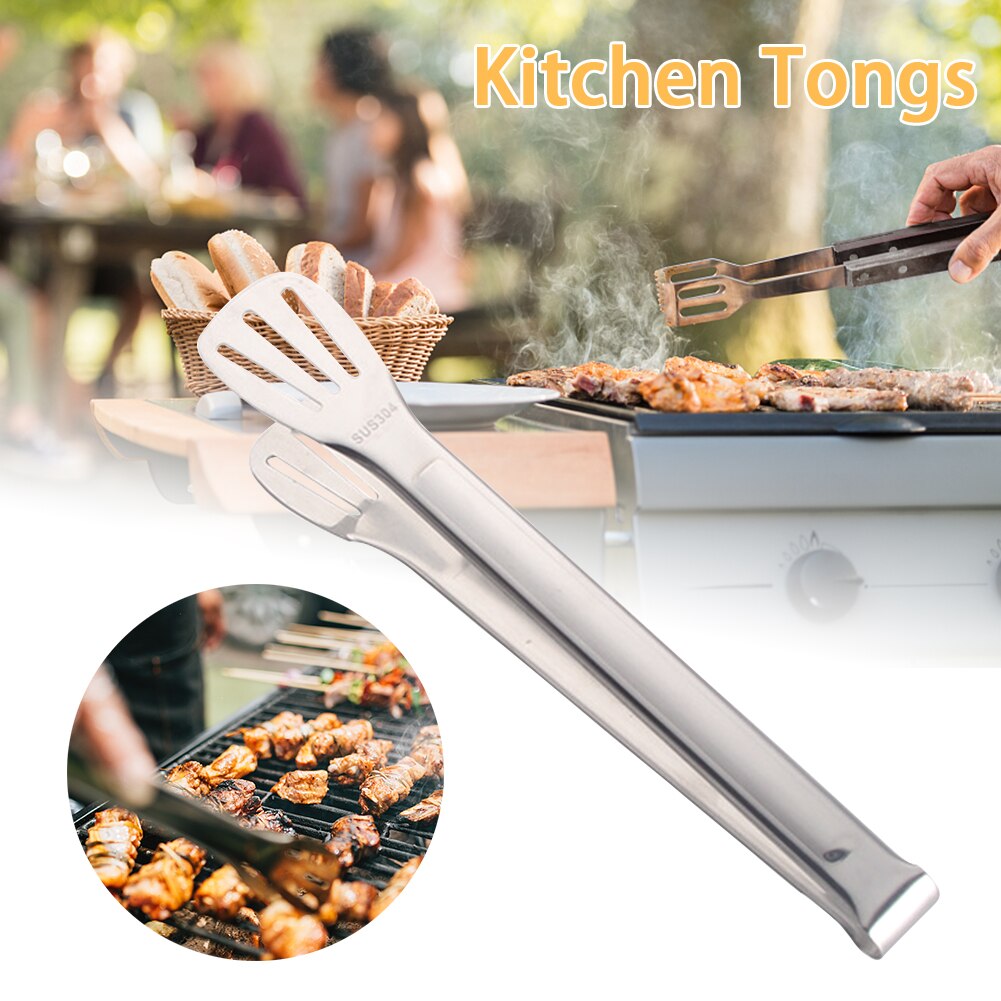 2 stücke Grillen Dienen Gebäck Klemme Edelstahl Kochen Werkzeug Nicht Stock Für Salat Fisch draussen Grill Küche Zangen Steak