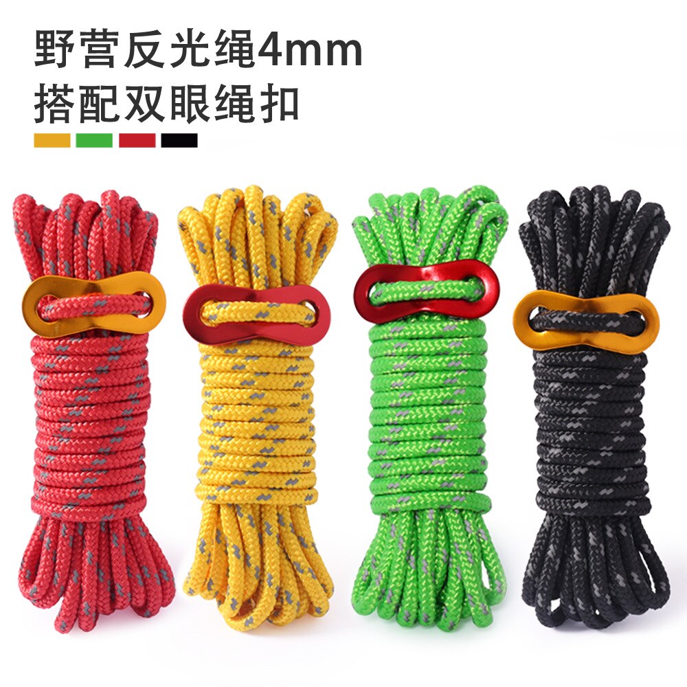Zelt Kerl Seile-4mm Reflektierende Kabel Zelt führen Seil mit Aluminium Erzähler, für draussen Camping Wandern Markise Zelte