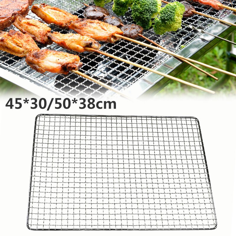 1Stck Edelstahl BBQ Grill Draht Gittergewebe Gestell BBQ Kochen Grill Netto Gestelle Halfter Küche draussen Kochen Werkzeuge BBQ Gittergewebe Gestell
