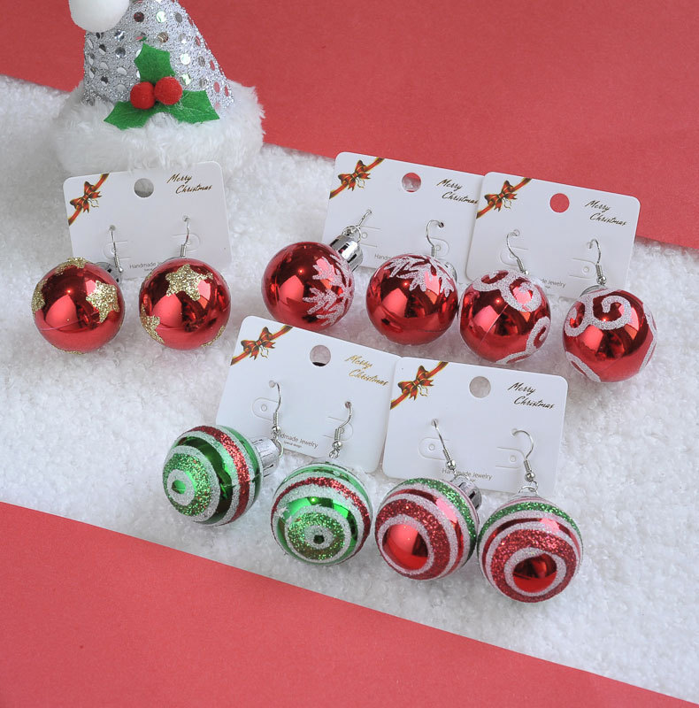 Weihnachten Birne Ohrringe verrotten Und Grün Lackiert Schneeflocke Blume Ball Ohrringe Ohr Haken Ohrringe Weihnachten Schmuck Zubehör