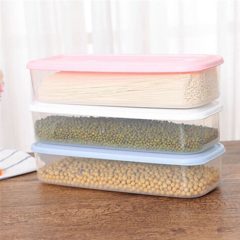 Große Nudeln Lebensmittel Lagerung Küche Container Rechteckigen Pasta Kasten Küche Lebensmittel Lagerung Boxen Dichtung Krug Frische-halten fallen JJ20