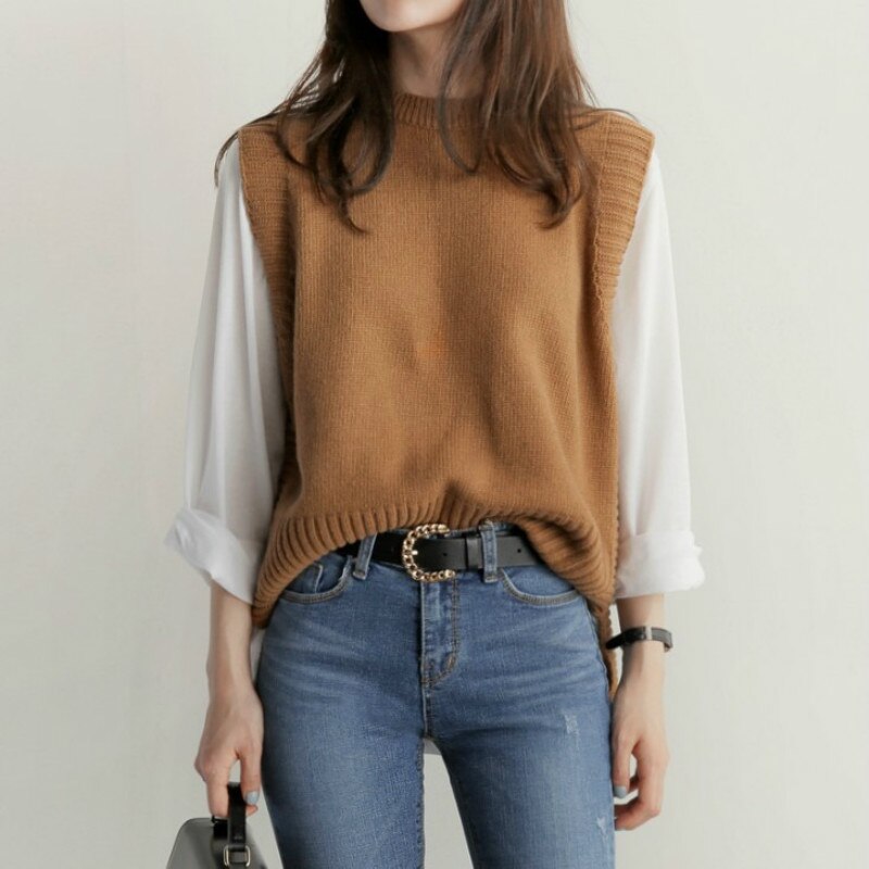 Korea Adrette Mädchen Outwear Weste zur Seite fahren Verdicken Frauen Herbst Winter zur Seite fahren zur Seite fahren verlieren Beiläufige zur Seite fahren Weste