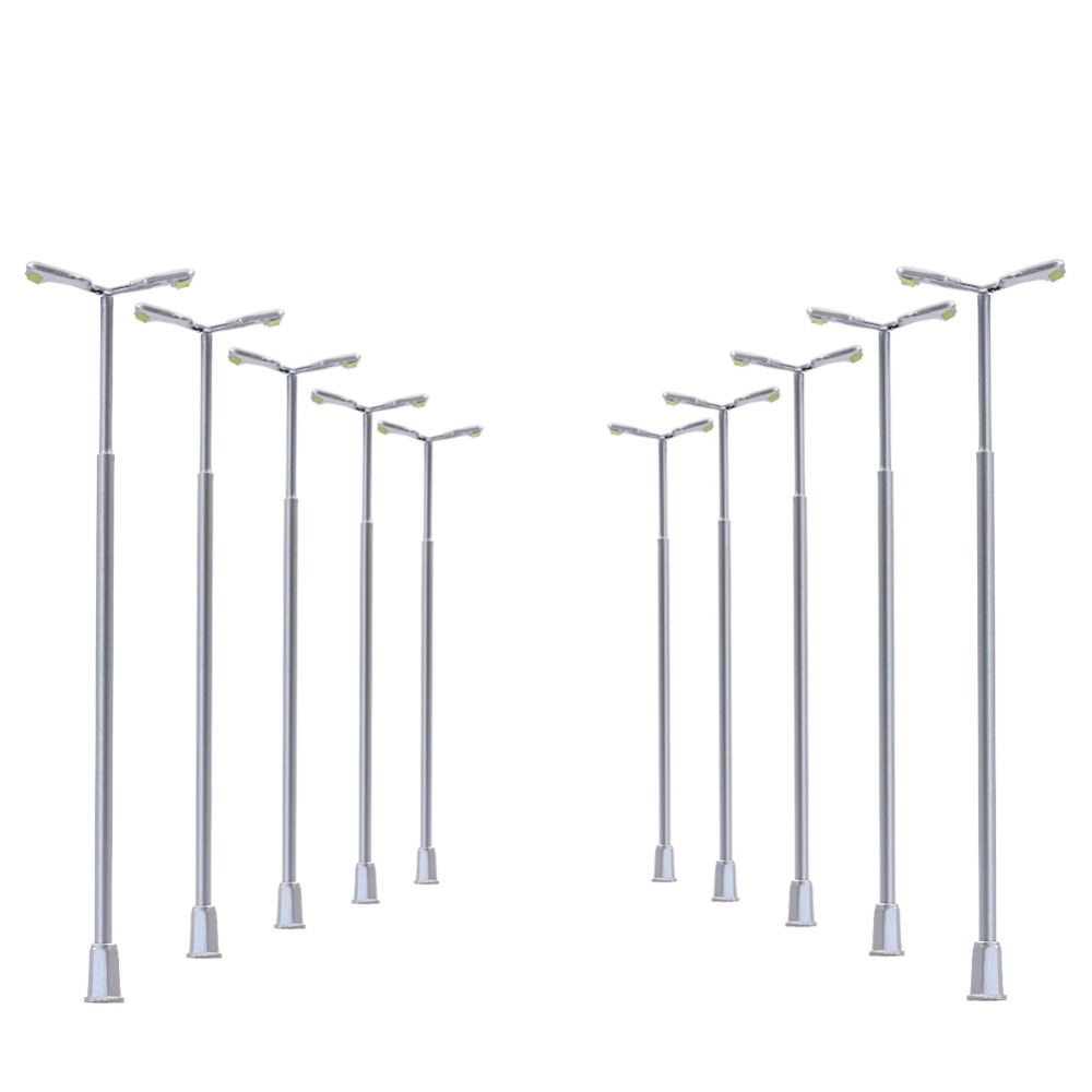 10 STÜCKE Modell Eisenbahn Führte Laternenlampen Straßenbeleuchtung N Skala 7 cm 12 V Neue T90D modell außenleuchte modell gebäude Bausatz