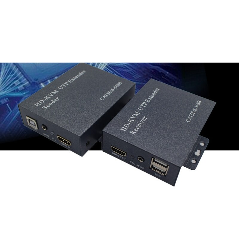 HDMI Verlängerung 100M mit KVM Schalter 1080P RJ45 HDMI Verlängerung Absender Empfänger für PS4 Apfel TV(EU stecker)