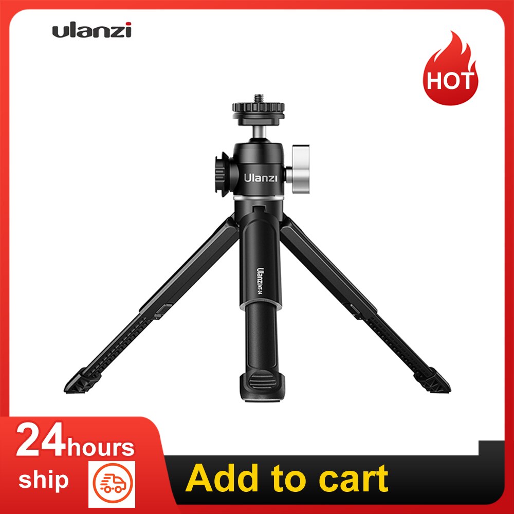 Ulanzi U-Vlog lite Mini stativ Erweiterbar Dual Kalt Schuh Ball Kopf Stativ für Telefon Spiegellose Kamera Vlog für telefon kamera