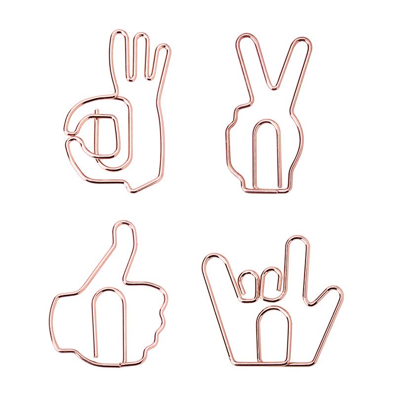 10PC Metall Spezielle-förmigen Papier Clip Goldene Daumen Styling Büroklammern Kreative Memo Clip Planer Clip Büro Stationäbetreffend Bindung