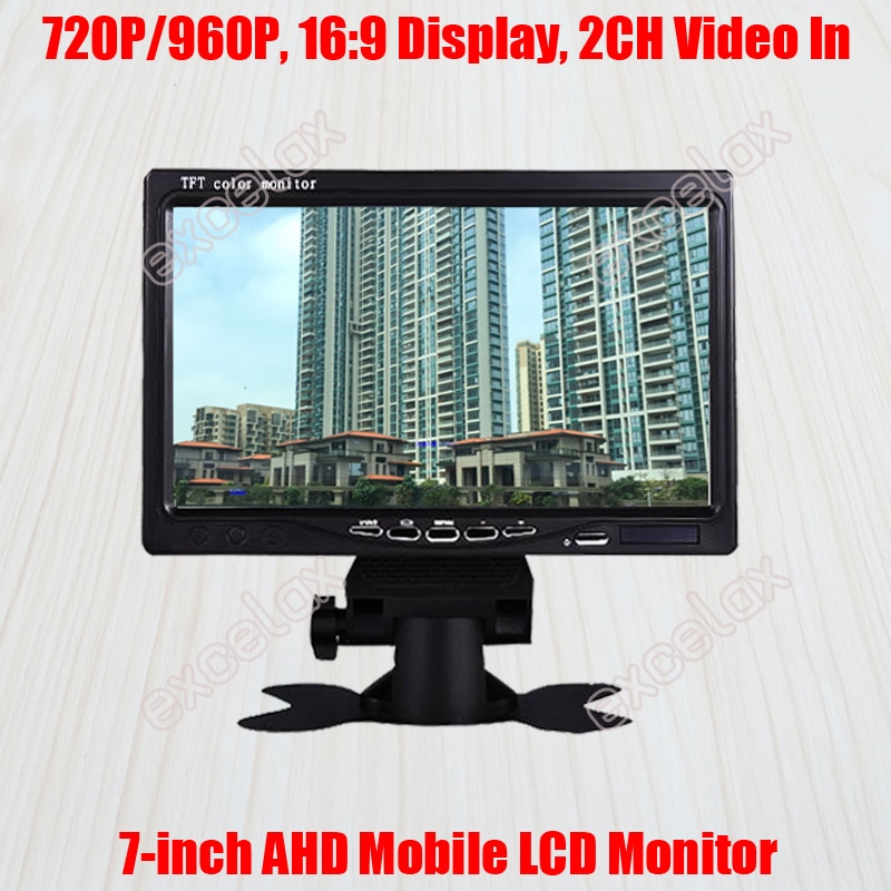 7-zoll 720 P 1MP 960 P 1.3MP HD AHD Handy, Mobiltelefon Monitor 7 'LCD Anzeige 2CH A/ V Video Auto Rückansicht für CCTV Überwachung Fahrzeug Montieren