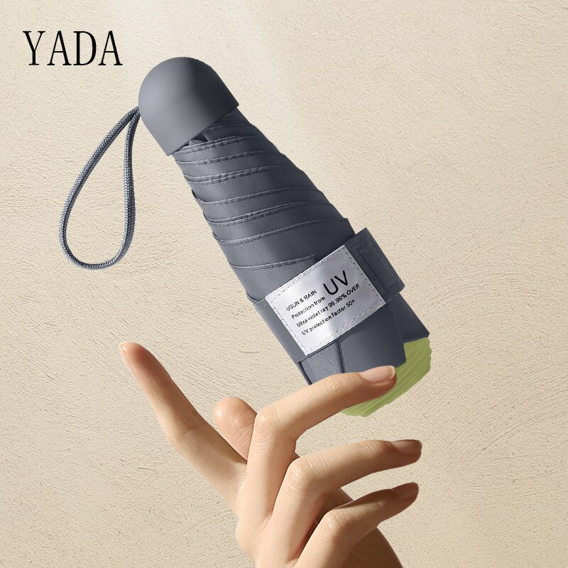 YADA eins 6 knochen Licht Mini Kleine Regenschirme Regnerischen Fünf Tasche Regenschirm Für Frauen Männer UV Regenschirm YD200085