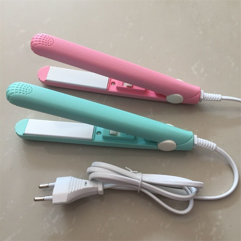 neue Berufs Haarglätter Mini Reise Keramik Richt Bügeleisen Blau Haar Flache Eisen Mit Freies EU Adapter