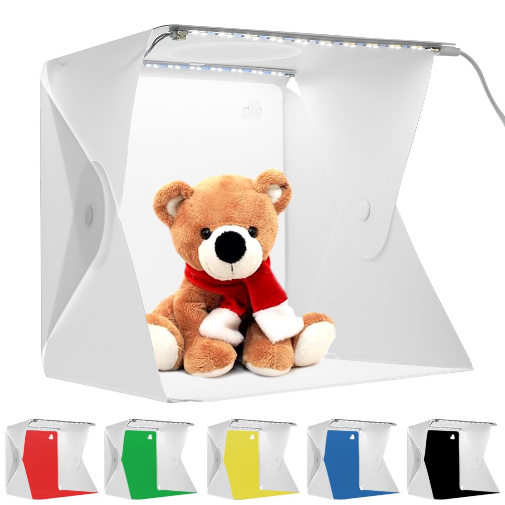 Aktualisierung Falten Foto Studio Beleuchtung Zelt Softbox Bausatz 2 LED Tafel Hintergrund Foto Studio Licht Kasten Fotografie Beleuchtung Zelt