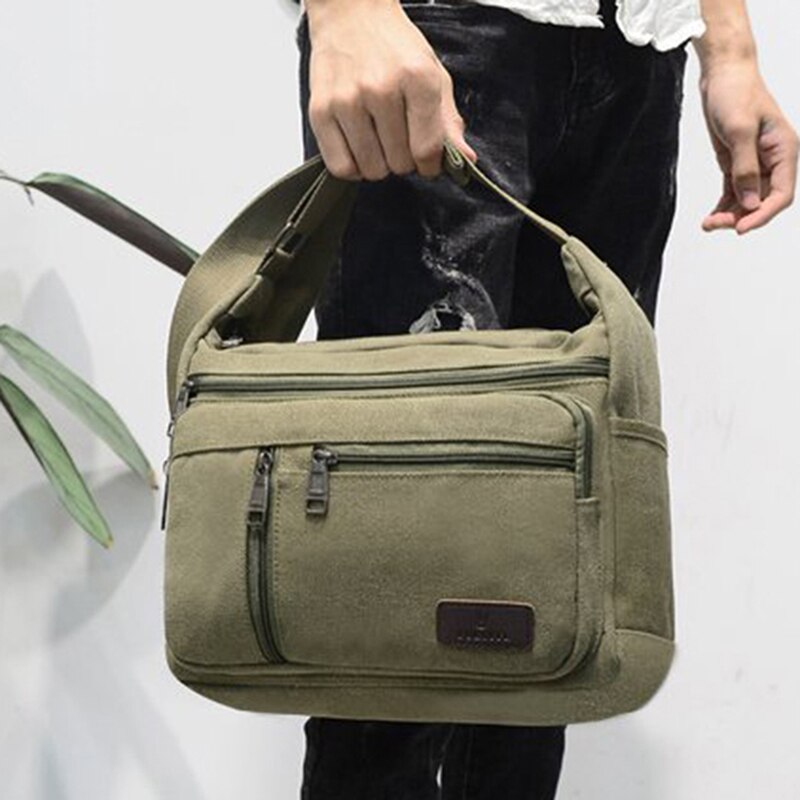 Männer Leinwand Umhängetaschen Einzigen Schulter Taschen Reise Beiläufige Handtaschen Bote taschen Solide Reißverschluss Schulranzen für Jugendliche
