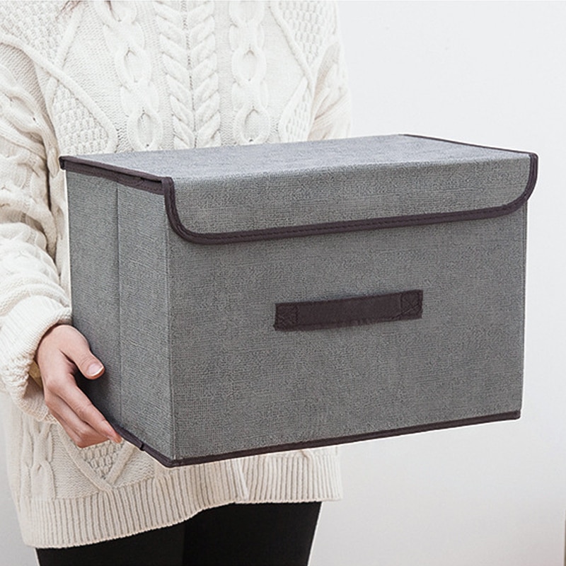 Lagerung Boxen mit Deckel Kein Geruch Polyester Stoff Klar Lagerung Körbe Container Mülleimer Mit Doppel Abdeckung Veranstalter