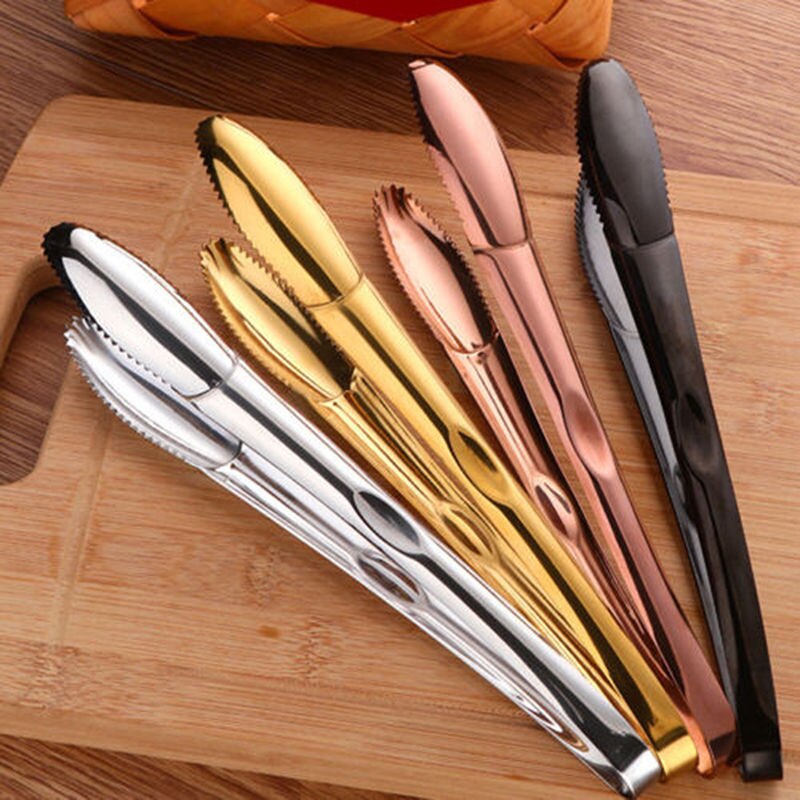 Neue Lebensmittel Zange Edelstahl Lebensmittel Clip Grill Zange Nicht-Stock Wärme Beständig Kuchen Clip Brot Salat Gabeln Buffet küche Werkzeuge