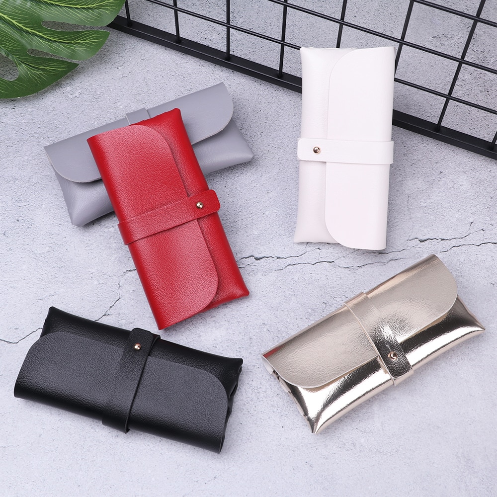 1PC Tragbare Gläser fallen Männer Frauen Magnetische PU Leder Faltbare Gläser Kasten Für Brillen Übergröße Sonnenbrille Beutel