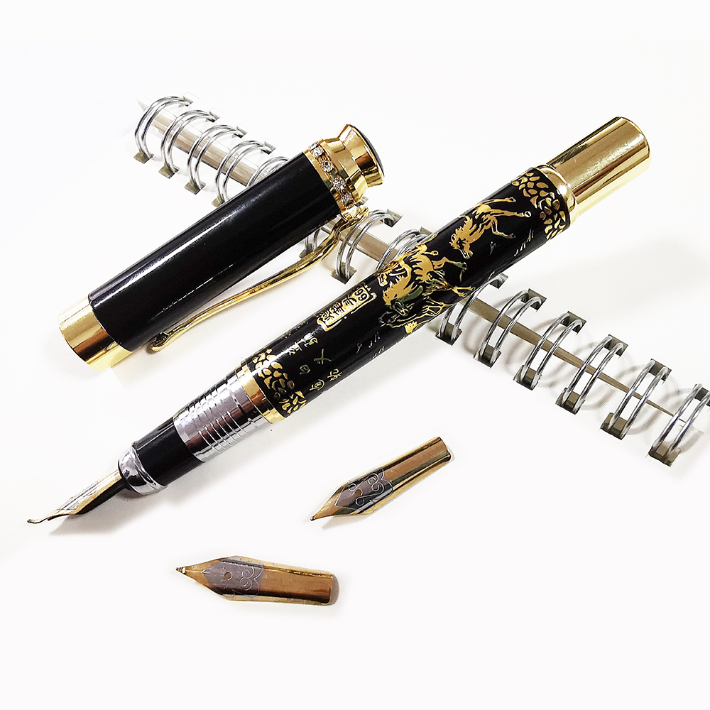 Feine Brunnen Stift 1 Stift Plus Zwei Schreibfedern Klassischen Chinesischen Stil Kalligraphie Schreiben Unterschrift Stift Schüler Schreibwaren Büro