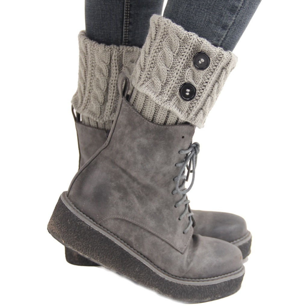 Frauen Winter betroffen Beinlinge Stiefel Abdeckung Halten Warme Socken Einfarbig Socken Stiefel Wärmer Stiefel-Toppers