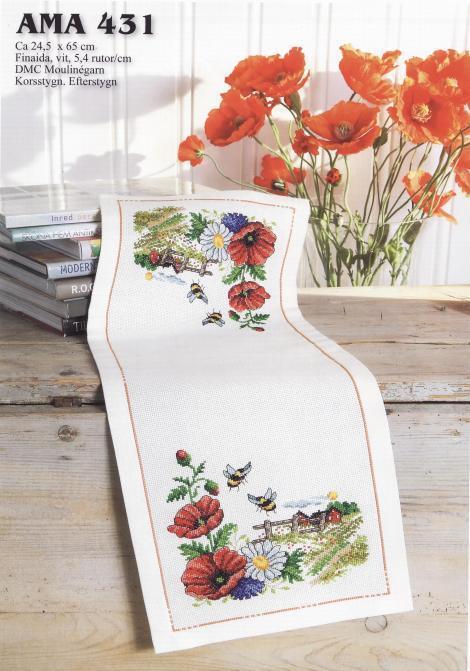 oben schöNe kreuzstich Bausatz tischdecke tischdecke mohn blume blumen tischset