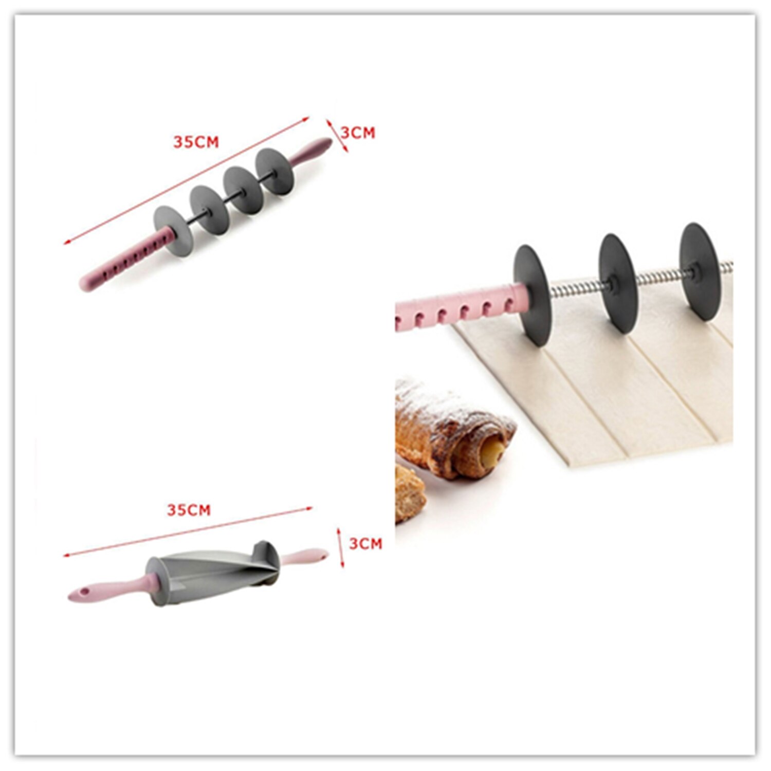 Faroot Haushalt Klinge Rolle Einstellbare rollen Stift Croissant Cutter Backen Werkzeuge Küche Werkzeuge