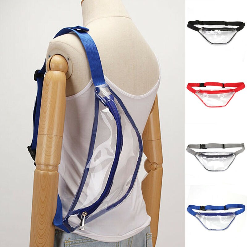 Mädchen Frauen PVC Klar Taille fanny-Pack Pack PVC Solide Transparente Gurt Einstellbare Brust Tasche Schwarz verrotten Grau Blau 4 farben
