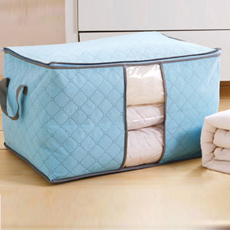 Falten Kleidung Lagerung Tasche Nicht-gewebte Stoff Große Lagerung Tasche Kasten Organizer für Kleidung Decke Bettdecke Wäsche Kissen 60*42*36cm