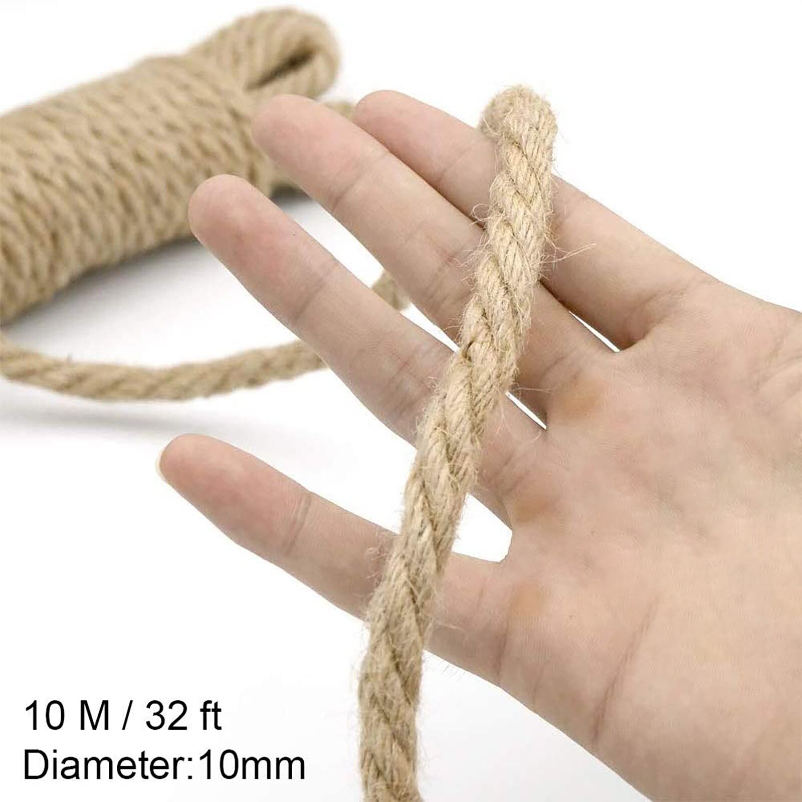 40 #10mm Natürliche Hanf Seil Universal- Tauziehen Seil Haushalt Diy Dekorative Jahrgang Seil 10m Jahrgang garten Schnüre Декор Дома
