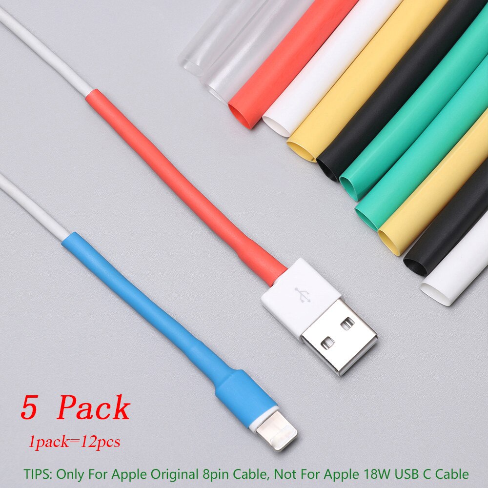 12 teile/satz für iphone Kabel Schutz usb kabel draht veranstalter wickler Schrumpf Rohr Hülse für iPad iphone X XR XS Kabel