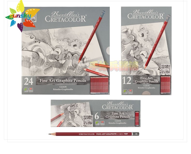 6/12/24 Stck Cretacolor CLEOS serie Skizze bleistift anzug Feine Kunst graphit bleistift einstellen professionelle kunst liefert