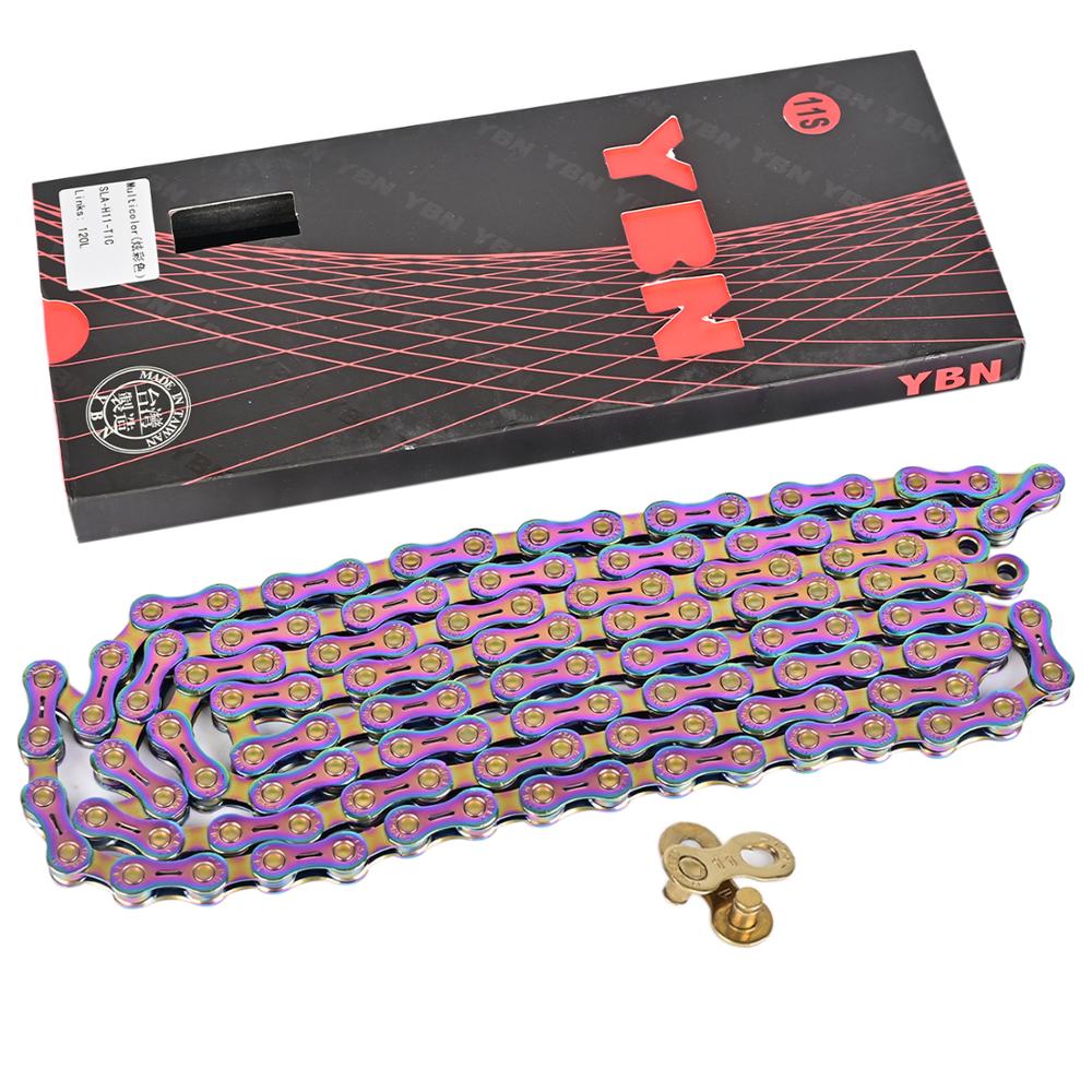 Taiwan Original YBN kette mountainbike rennrad kette 11/12 geschwindigkeit hohl 120L/126L galvanik regenbogen farbe