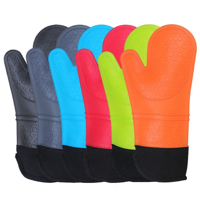 Silikon Ofen Handschuhe Hitze Besteändig Mit Nicht-Unterhose Backofen Handschuhe 1 Paar und 2 Silikon Topf Halfter für Küche, kochen