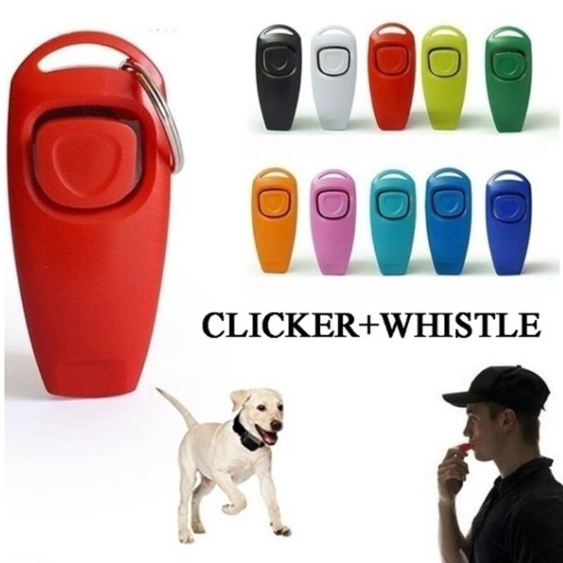 2 in 1 Nette bilden Hund Pfeife Clicker Haustier Hund Trainer Hilfe führen Mit Schlüssel Ring Hund Ausbildung Pfeife hund Produkte Haustier Liefert
