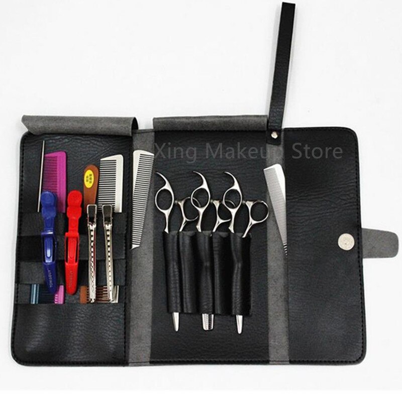 Profi Multifunktions PU Leder Barbier Haar Schere Tasche Taille Tasche Pack Friseur Werkzeug Tasche Tasche Halfter Große Kapazität 40#72